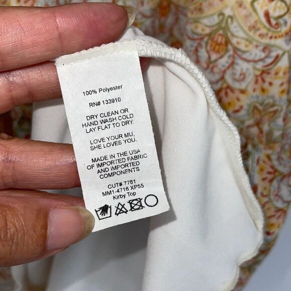 Show Me Your Mumu Women’s Kirby Floral Puff Short Sleeve Blouse Yellow Sz Medium - Picture 8 of 10